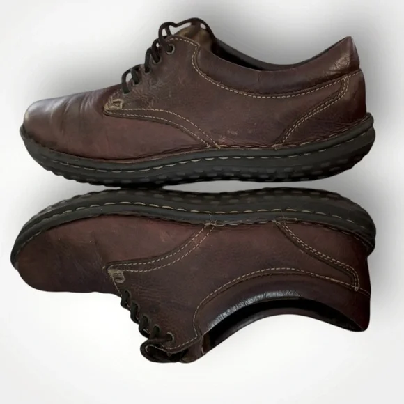 Born Brown Leather Lace Up Oxford Classic Comfort Shoes Women’s Size 9.5 - Picture 2 of 11